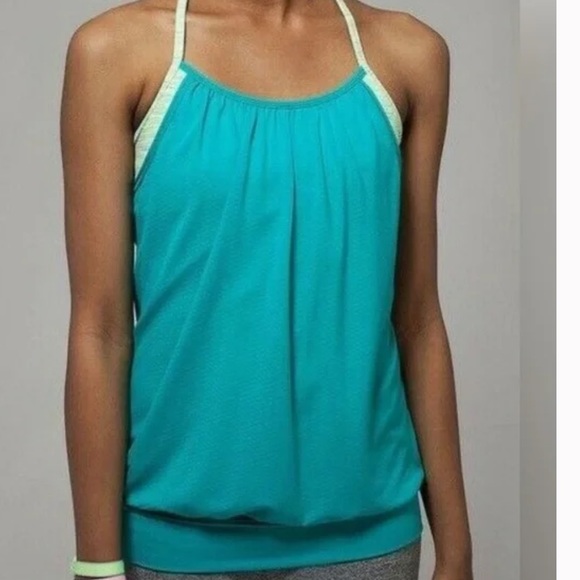 Ivivva Double Dutch Tank Girls Racerback Shelf Bra Logo - Picture 1 of 8